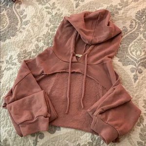 Pink Cropped Hoodie